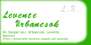 levente urbancsok business card